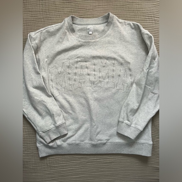 Large original fit Brooklyn Grace “Mama” sweatshirt in Heather gray - Picture 1 of 4
